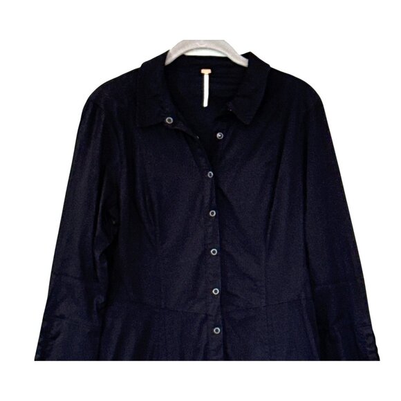 Free People Black Button-Up Dress - Picture 6 of 10